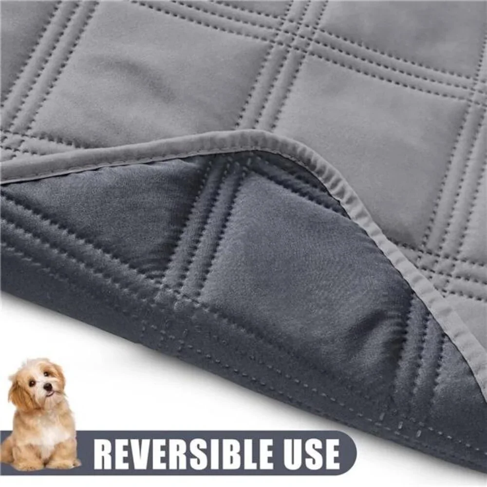 Waterproof Dog Bed Cover Blanket 52x82 Soft Reversible Pet Blanket Gray Comfy NW - Picture 3 of 7